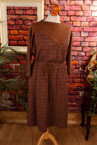 DDR Herbstkleid braun Muster