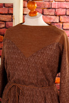DDR Herbstkleid braun Muster