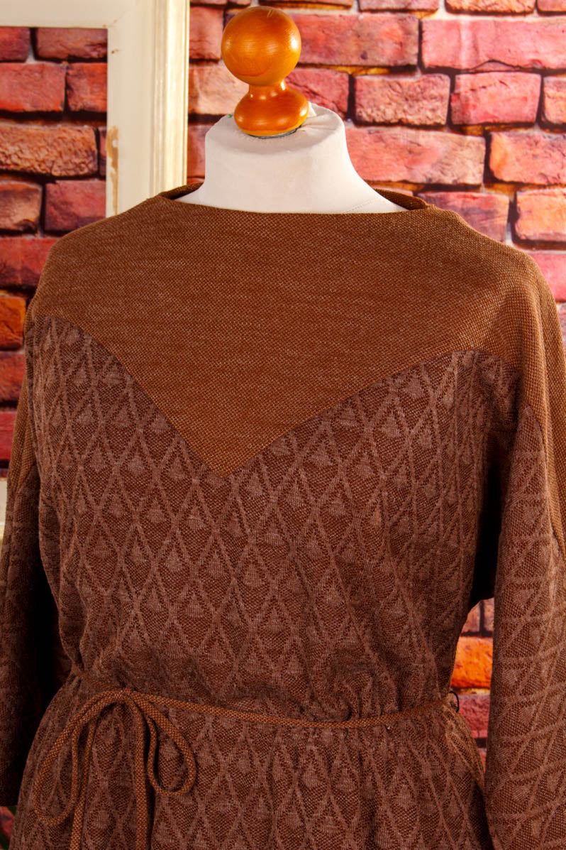 DDR Herbstkleid braun Muster