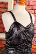 80er Abendkleid silber gerafft 80er 90er Abendmode Disco Frau Gothic M 40-42 real-80er schwarz silber Special vintageberlin.de