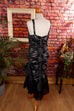 80er Abendkleid silber gerafft 80er 90er Abendmode Disco Frau Gothic M 40-42 real-80er schwarz silber Special vintageberlin.de