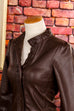70s Disco Leder Top braun 60er 70er Boho braun Disco Frau real-disco S 36-38 Schlager Special XS 32-34 vintageberlin.de