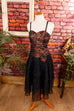 80er Jahre Partykleid schwarz rot Metall 80er 90er Abendmode Disco Frau Gothic real-80er rot S 36-38 schwarz Special vintageberlin.de