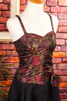 80er Jahre Partykleid schwarz rot Metall