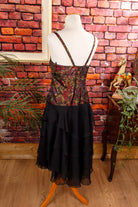 80er Jahre Partykleid schwarz rot Metall