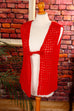 70er Häkelweste rot Wolle 60er 70er Boho Disco Frau Hippie L 44-46 M 40-42 real-boho real-disco rot Schlager Special vintageberlin.de