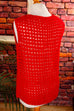 70er Häkelweste rot Wolle 60er 70er Boho Disco Frau Hippie L 44-46 M 40-42 real-boho real-disco rot Schlager Special vintageberlin.de