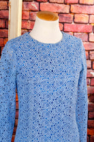 Schlager Abendkleid blau Spitze