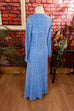 Schlager Abendkleid blau Spitze 60er 70er Abendmode blau Boho Disco Frau Hippie real-boho real-disco S 36-38 Schlager Special vintageberlin.de