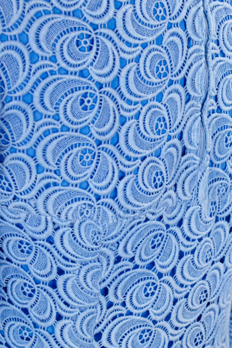 Schlager Abendkleid blau Spitze