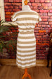 Ringelkleid beige weiß Streifen 80er 90er beige Disco Frau M 40-42 real-80er S 36-38 Special vintageberlin.de
