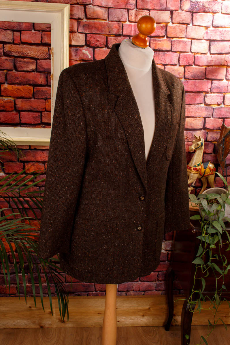 Vintage Tweed Blazer braun