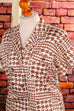 Jerseykleid braun Vichy 80er braun Frau M 40-42 real-rockabilly Rockabilly Sekretärin Special vintageberlin.de
