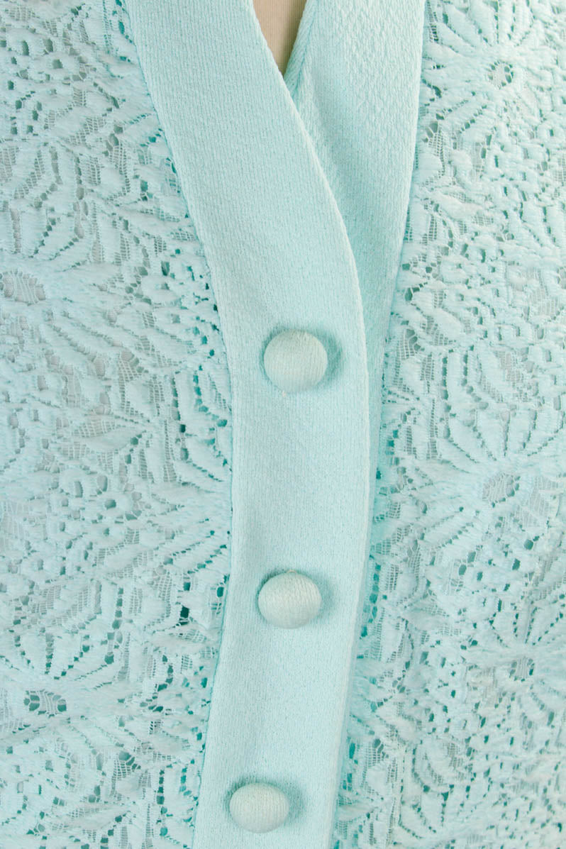 Stretchkleid pastell türkis Spitze