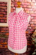 Rockabella Bluse rosa kariert 70er Disco Frau M 40-42 pink real-disco real-rockabilly Rockabilly rosa Special vintageberlin.de