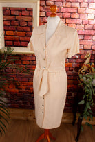 Vintage Seide Kleid beige