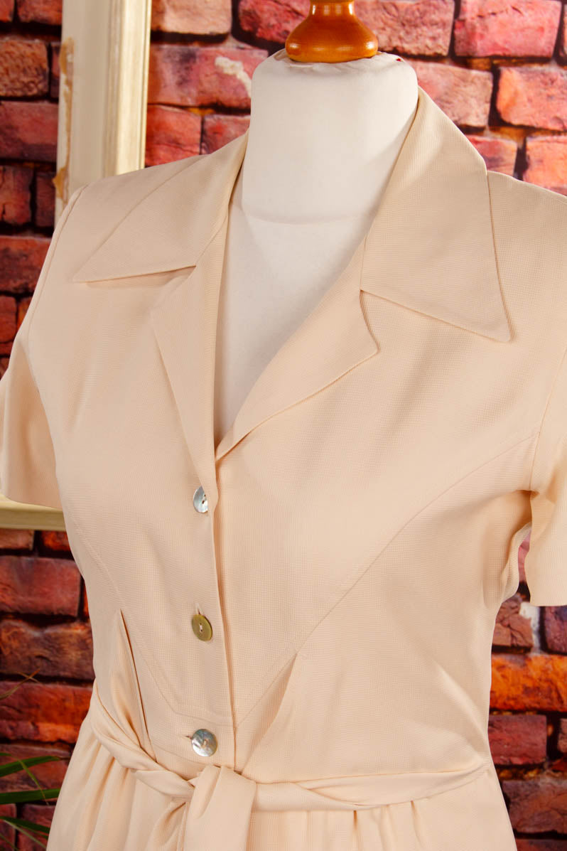 Vintage Seide Kleid beige
