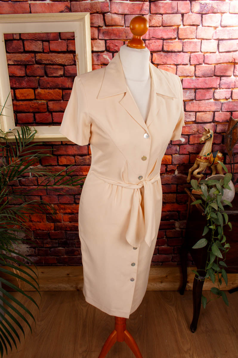 Vintage Seide Kleid beige