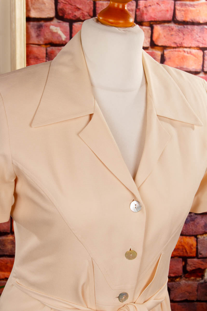 Vintage Seide Kleid beige
