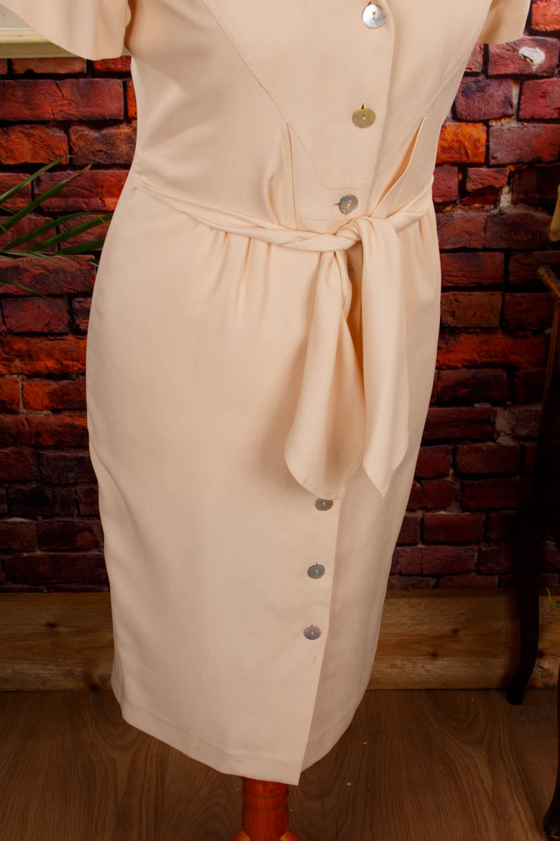 Vintage Seide Kleid beige