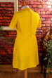 Schlagerkleid leuchtend gelb 60er 70er Disco Frau gelb L 44-46 real-disco real-rockabilly Schlager Special vintageberlin.de