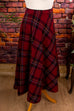 Winterrock rot kariert Wolle 70er Boho DDR Frau Gothic Rockabilly rot S 36-38 Special vintageberlin.de