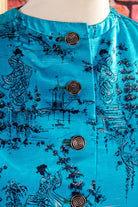 60s Hausanzug türkis Satin