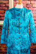 60s Hausanzug türkis Satin 60er Boho Frau real-boho real-disco real-rockabilly Rockabilly S 36-38 Special türkis vintageberlin.de