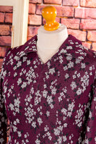 70s Schlagerkleid lila Glitzer