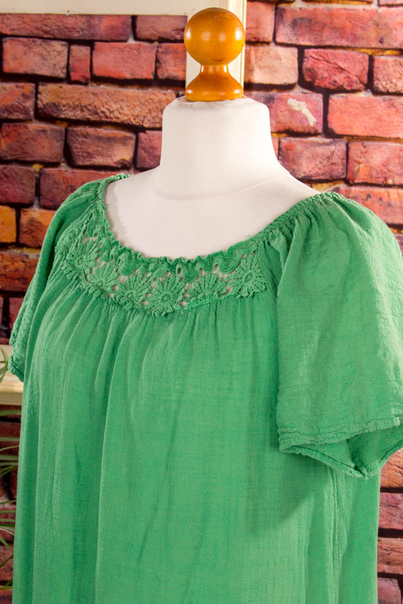 Boho Hängerchen Kleid grün