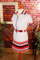 Disco Minikleid weiß rot Muster