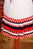 Disco Minikleid weiß rot Muster