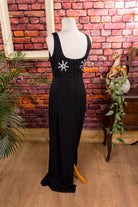 Abendkleid schwarz Perlen