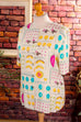 Boho Bluse bunt Obstmuster 90er Boho bunt Frau L 44-46 M 40-42 Special vintageberlin.de