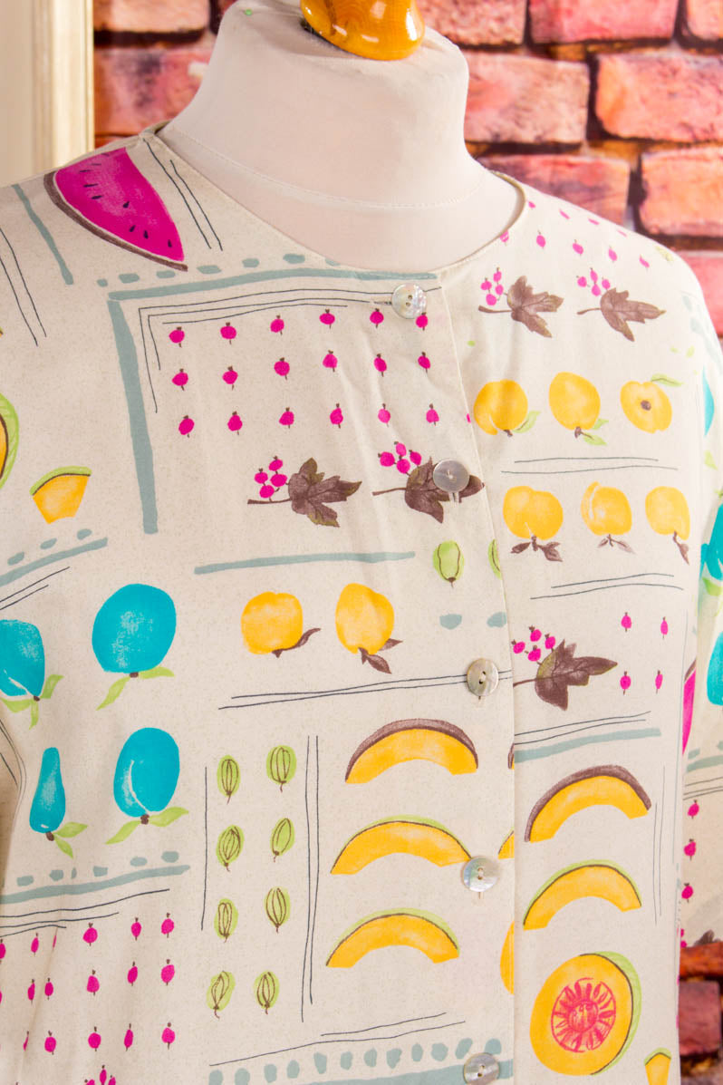 Boho Bluse bunt Obstmuster