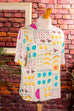 Boho Bluse bunt Obstmuster 90er Boho bunt Frau L 44-46 M 40-42 Special vintageberlin.de