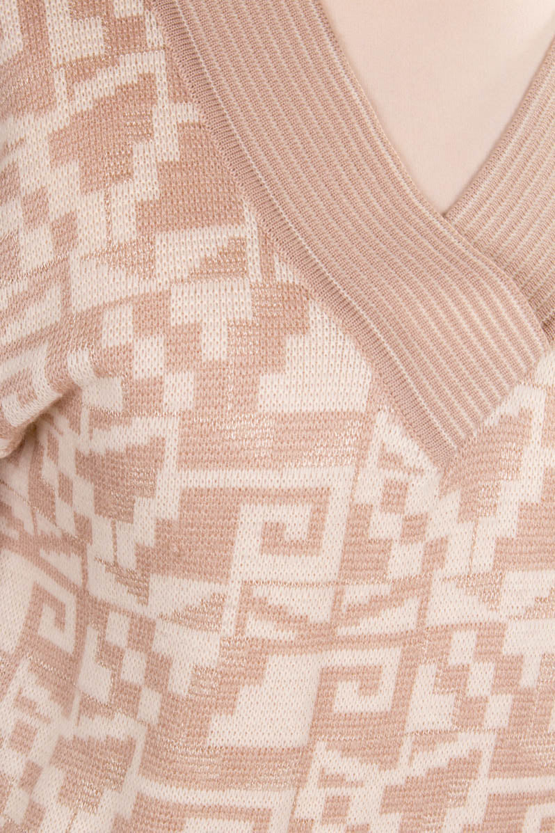 V-Ausschnitt Pulli greige