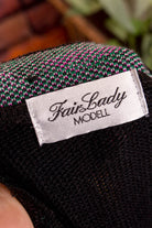Strickjacke schwarz bunt Perlen