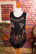 Vintage Boho Umstandstop 80er Boho Frau Hippie M 40-42 S 36-38 schwarz Special vintageberlin.de