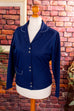 Vintage Jacke blau Stretch 60er 70er blau Disco Frau M 40-42 Rockabilly Sekretärin Special vintageberlin.de