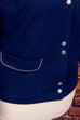 Vintage Jacke blau Stretch 60er 70er blau Disco Frau M 40-42 Rockabilly Sekretärin Special vintageberlin.de