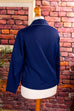 Vintage Jacke blau Stretch 60er 70er blau Disco Frau M 40-42 Rockabilly Sekretärin Special vintageberlin.de
