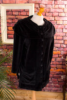 80s Samt Jacke schwarz drapiert