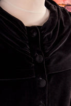 80s Samt Jacke schwarz drapiert