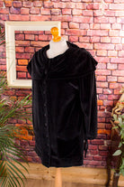 80s Samt Jacke schwarz drapiert