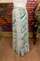 Hippie Maxirock türkis Blumenmuster