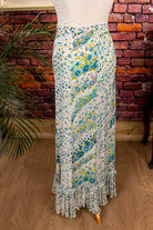 Hippie Maxirock türkis Blumenmuster