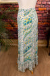 Hippie Maxirock türkis Blumenmuster 60er 70er Boho Frau Hippie real-boho Schlager Special türkis weiß XS 32-34 vintageberlin.de