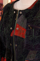 Patchwork Lederjacke rot schwarz