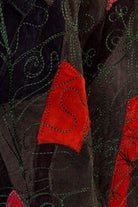 Patchwork Lederjacke rot schwarz